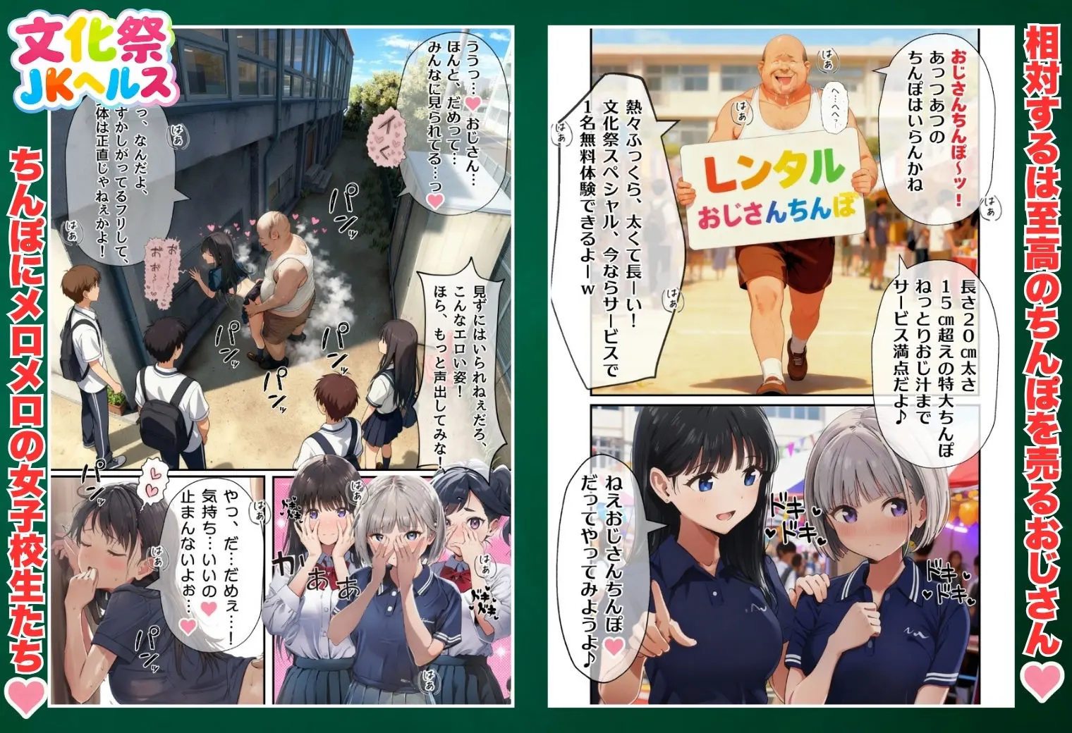 【大乱交】文化祭JKヘルス VS レンタルおじさんちんぽ 画像4